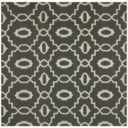 Safavieh 6 ft. x 6 ft. Square Contemporary Dhurries- Chocolate and Ivory- Flatweave Rug DHU205C-6SQ
